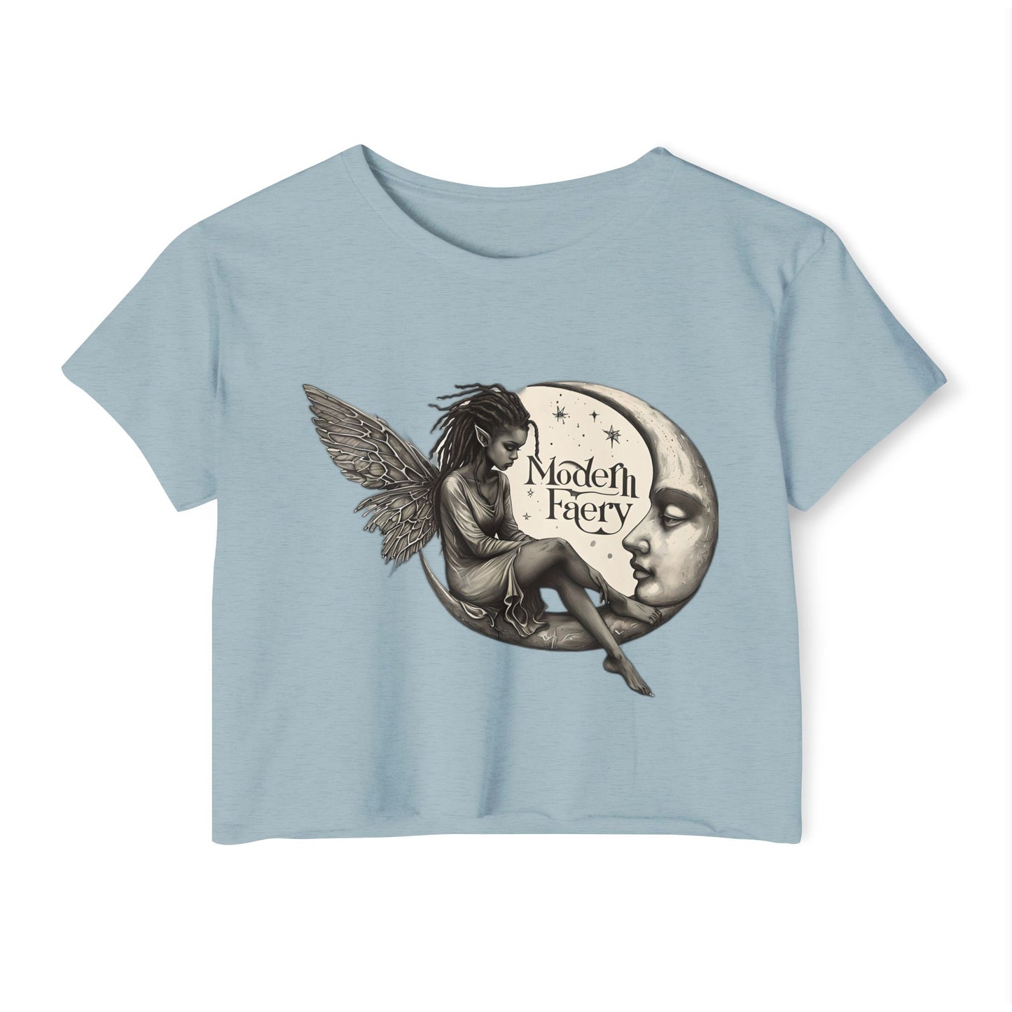 Women's Bohemian Festival Crop Top, Fairy Art Tee, Summer Vibes Shirt, Concert Style Top, Cool Casual Wear