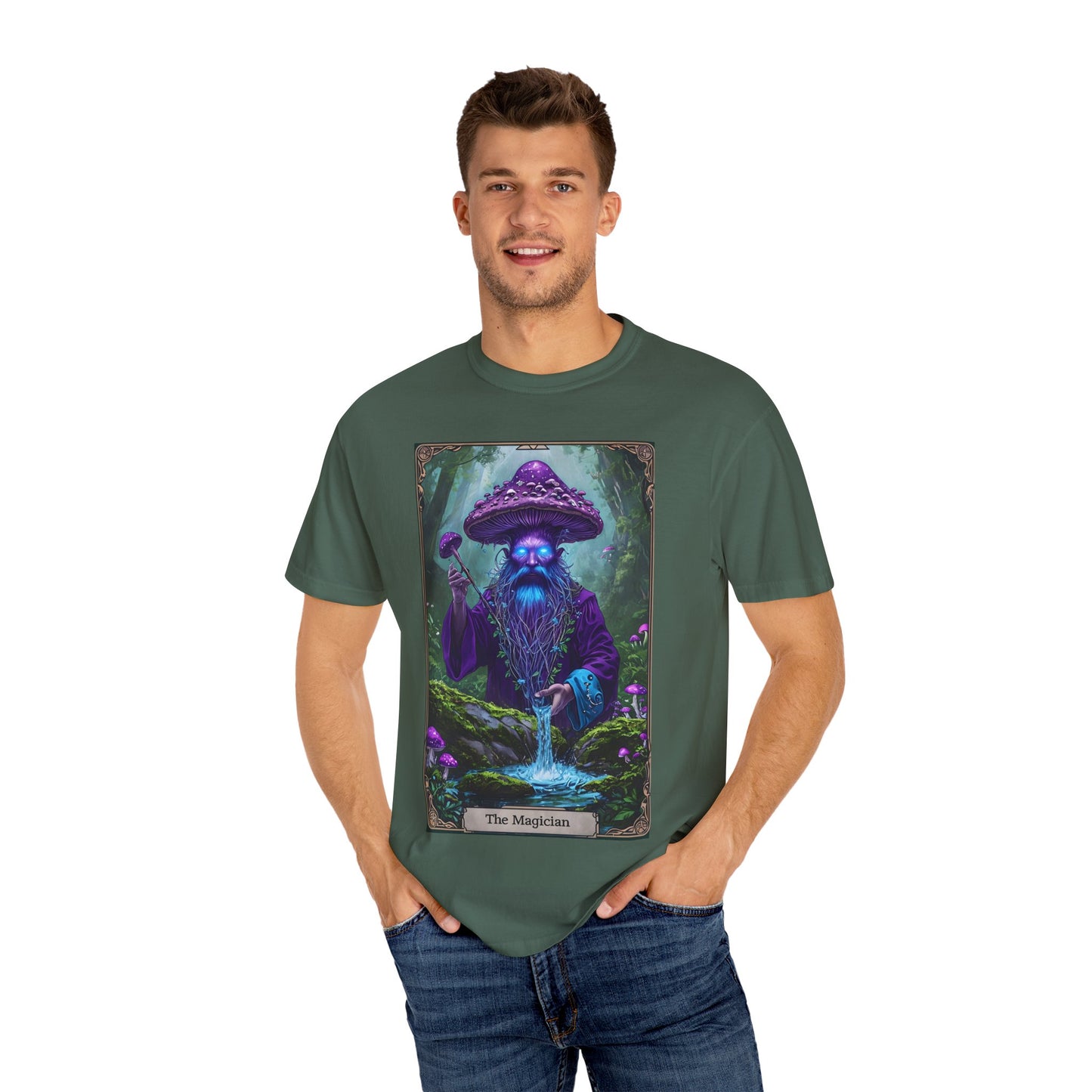 Mystical Sorcerer Tee, Magic Themed Shirt, Unisex Graphic T-Shirt, Gift for Wizards, Halloween Costume Top, Fantasy Apparel