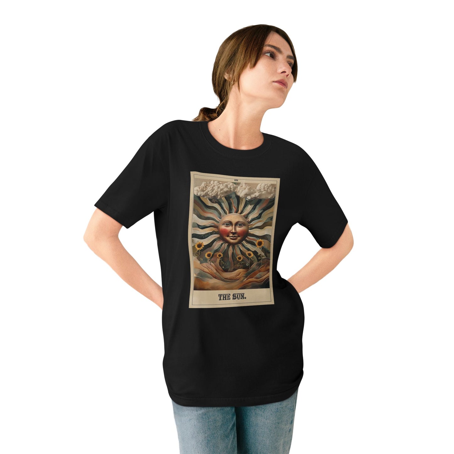 Sun Tarot-Infused Organic T-Shirt | Vintage Design for Nature Lovers