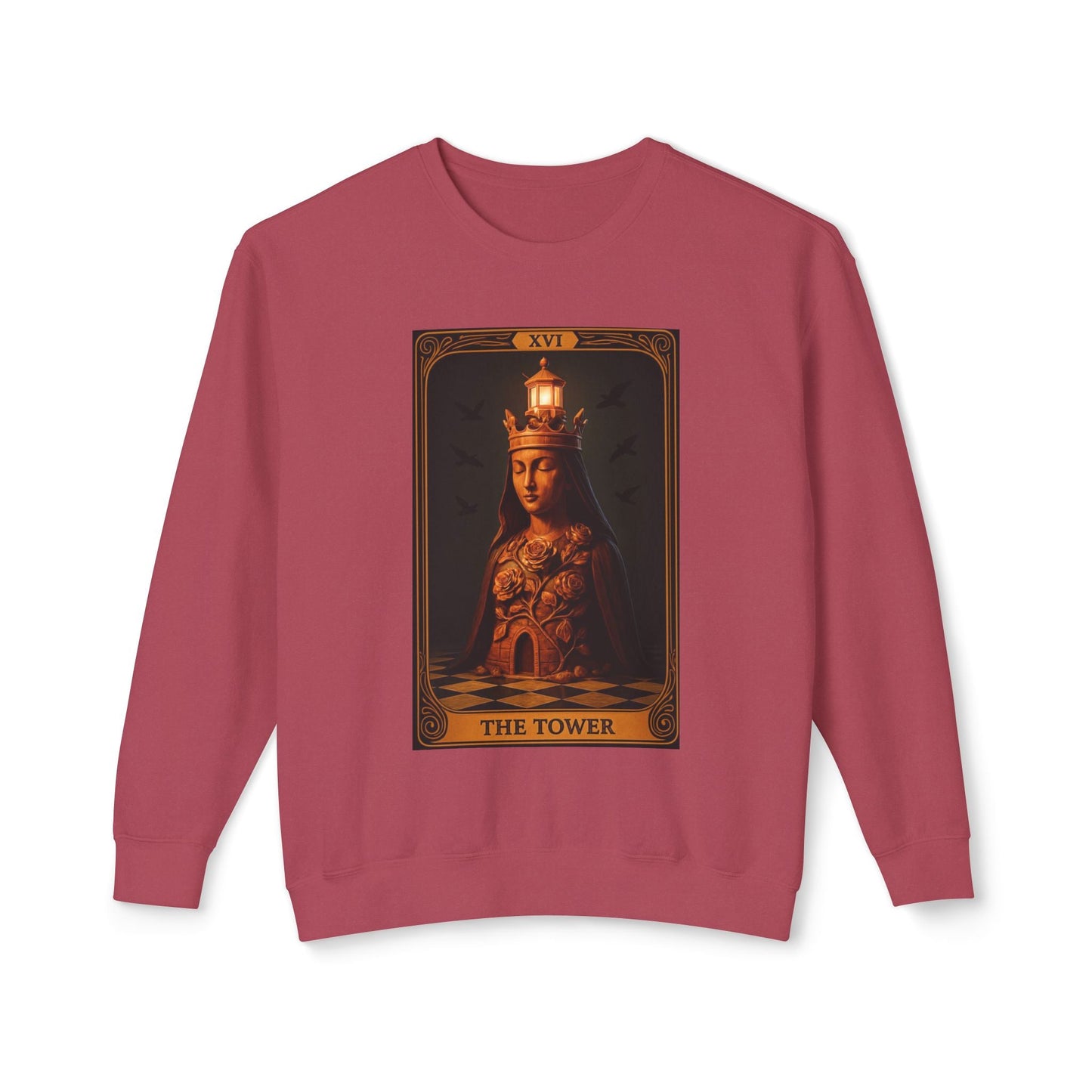 The Tower Tarot Crewneck Sweatshirt | Cozy Gift for Tarot Lovers, Astrology, Spirituality, Unique Graphic Sweatshirt, Everyday Wear