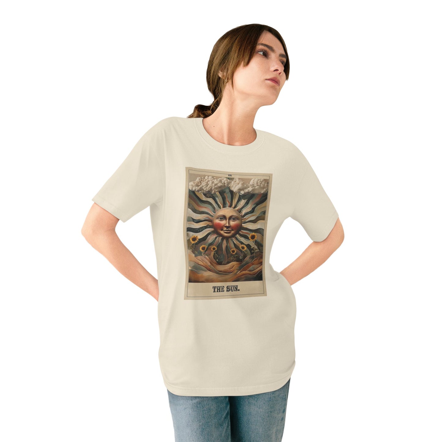 Sun Tarot-Infused Organic T-Shirt | Vintage Design for Nature Lovers
