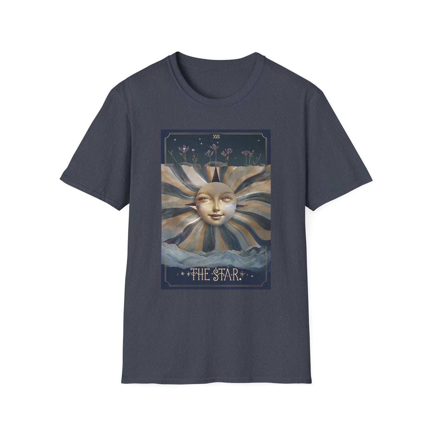 Boho Tarot Star Unisex Softstyle T-Shirt - Boho Vintage Art Tee