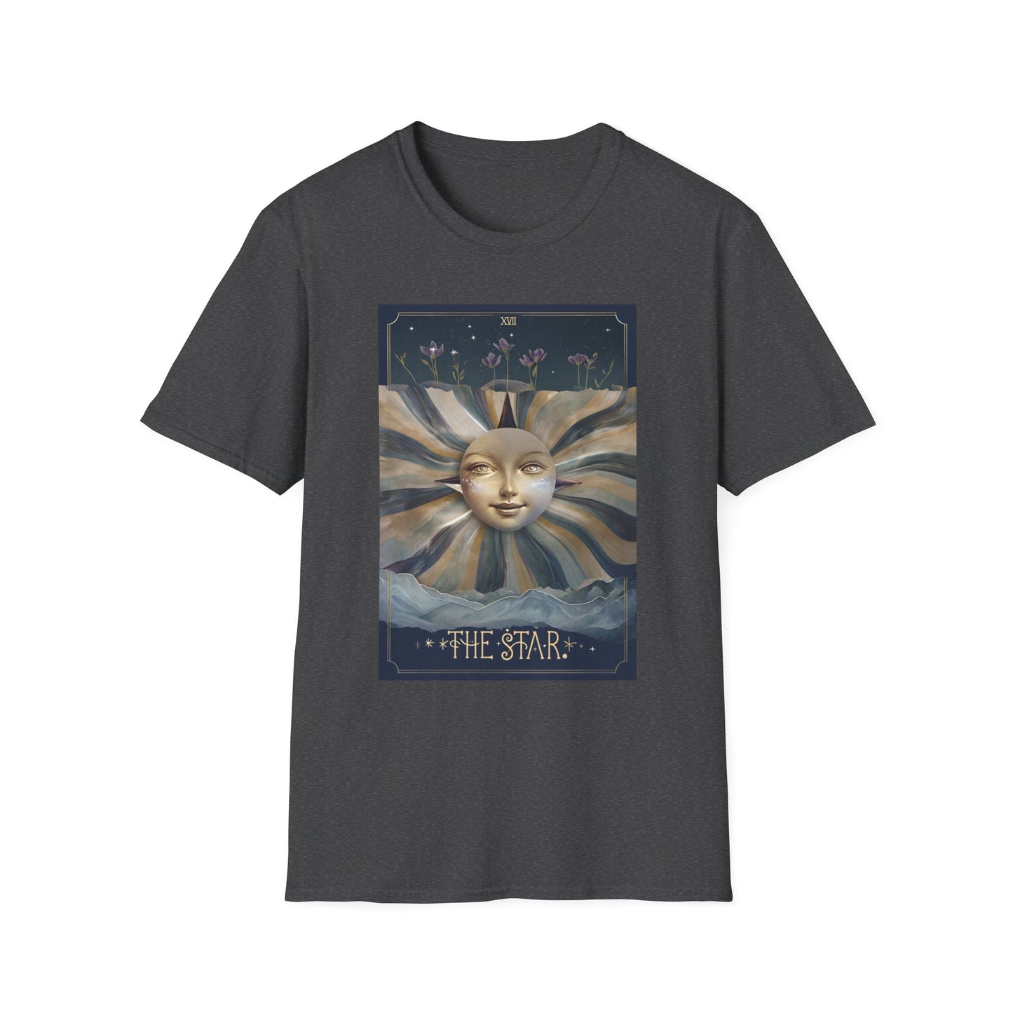 Boho Tarot Star Unisex Softstyle T-Shirt - Boho Vintage Art Tee