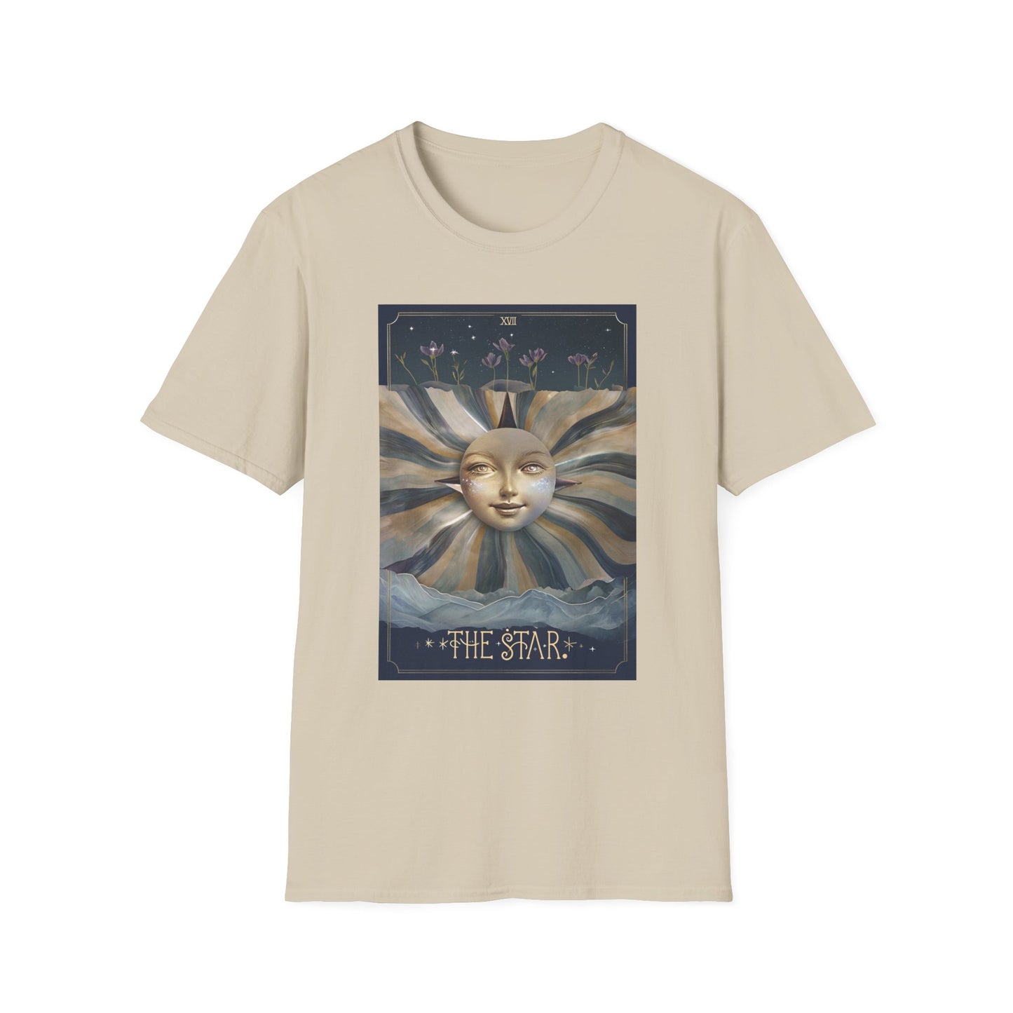 Boho Tarot Star Unisex Softstyle T-Shirt - Boho Vintage Art Tee