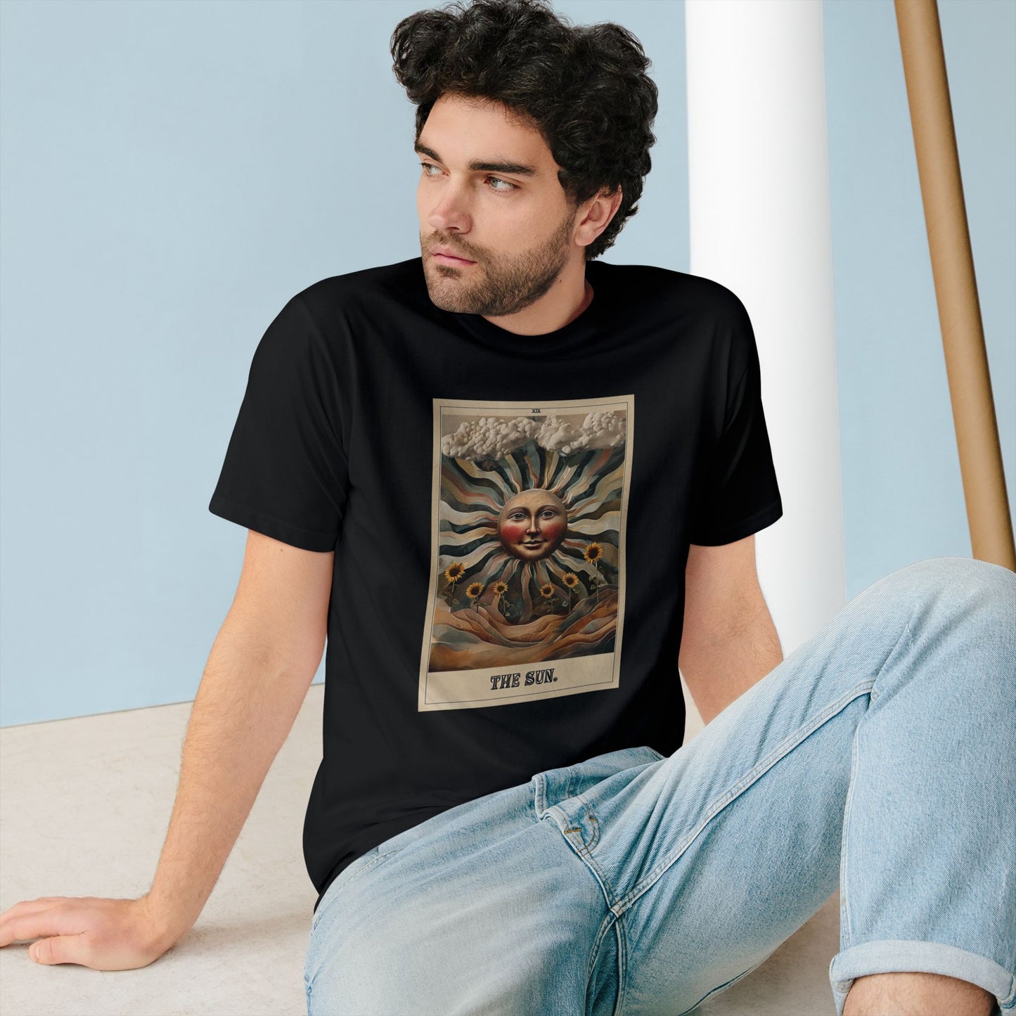 Sun Tarot-Infused Organic T-Shirt | Vintage Design for Nature Lovers