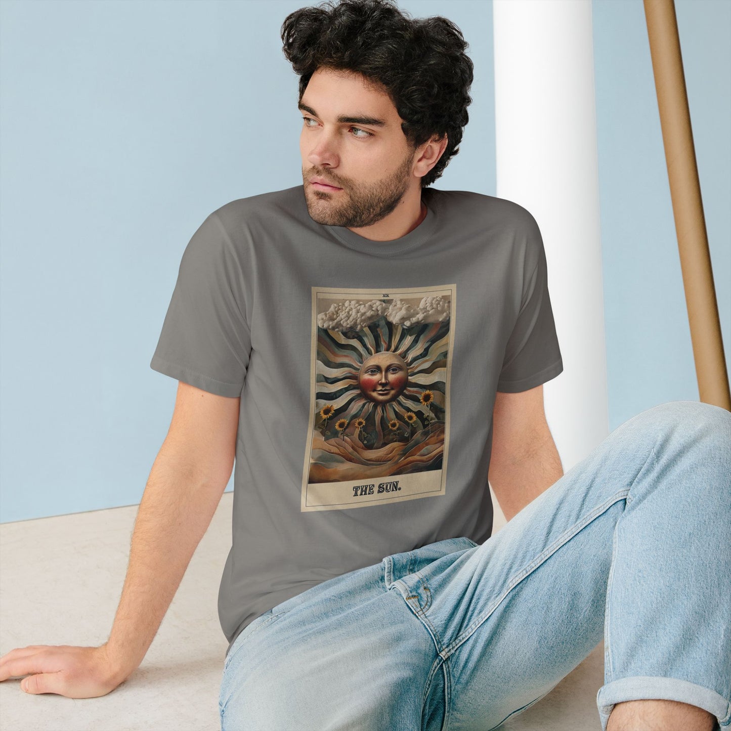 Sun Tarot-Infused Organic T-Shirt | Vintage Design for Nature Lovers