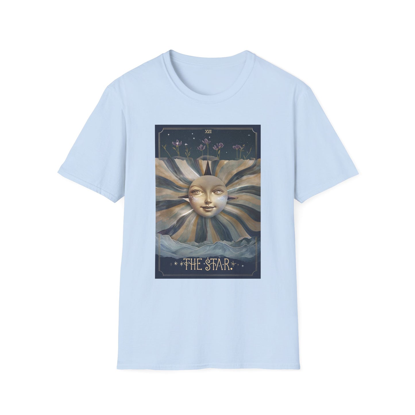 Boho Tarot Star Unisex Softstyle T-Shirt - Boho Vintage Art Tee