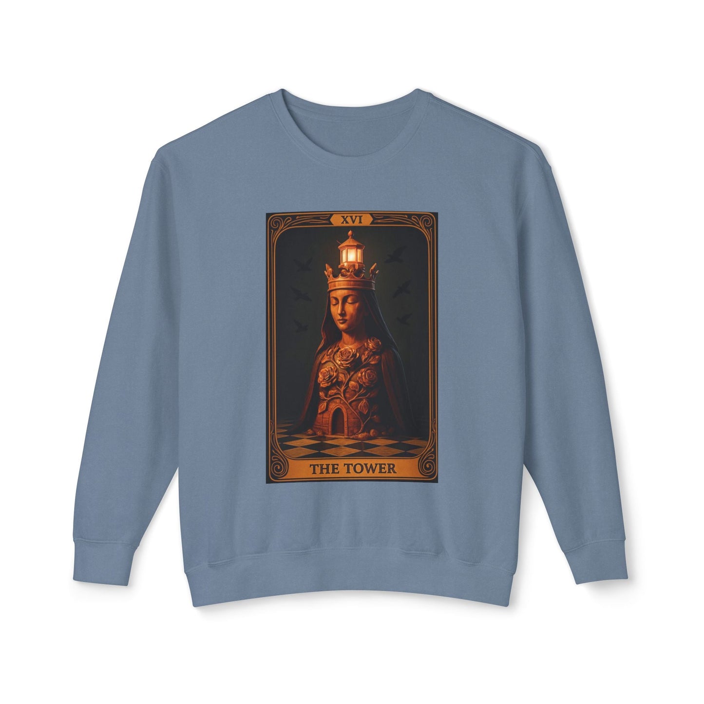The Tower Tarot Crewneck Sweatshirt | Cozy Gift for Tarot Lovers, Astrology, Spirituality, Unique Graphic Sweatshirt, Everyday Wear