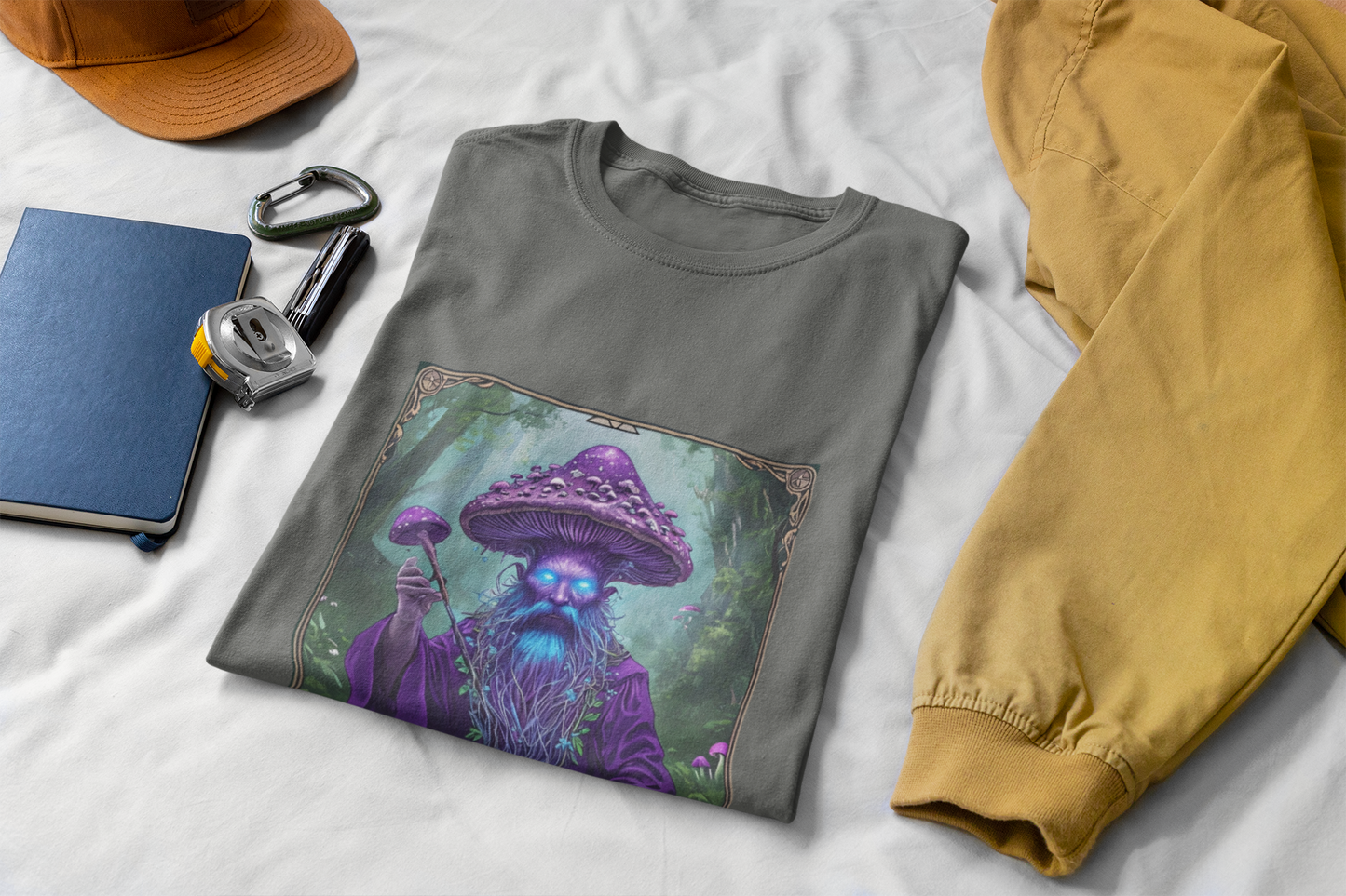 Mystical Sorcerer Tee, Magic Themed Shirt, Unisex Graphic T-Shirt, Gift for Wizards, Halloween Costume Top, Fantasy Apparel