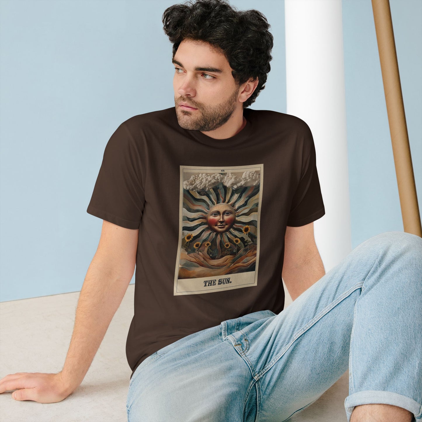 Sun Tarot-Infused Organic T-Shirt | Vintage Design for Nature Lovers