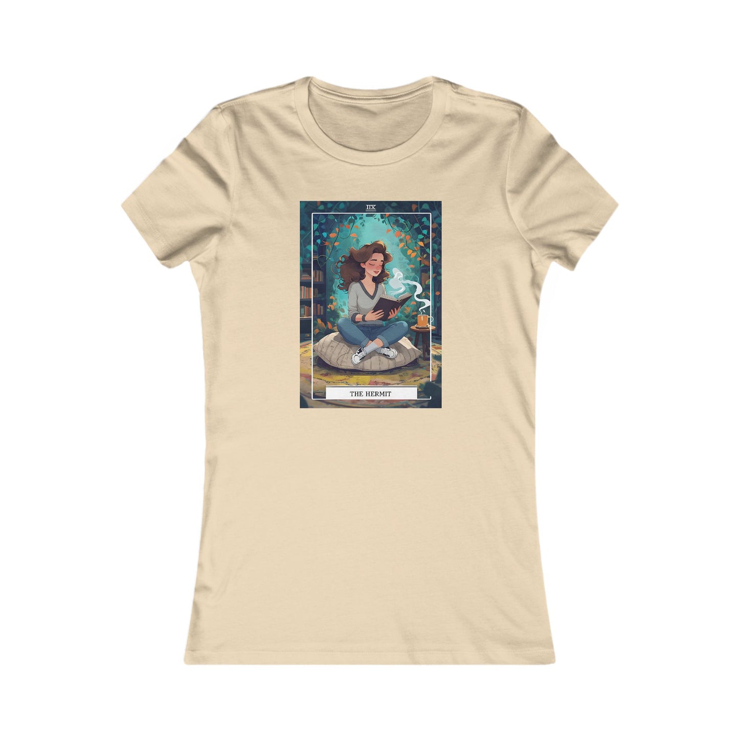 The Hermit. Tarot-Inspired Women's Cozy Reading Tee, Relaxation Shirt, Gift for Book Lovers, Literary T-Shirt, Inspirational Apparel, Cozy Reading Vibe