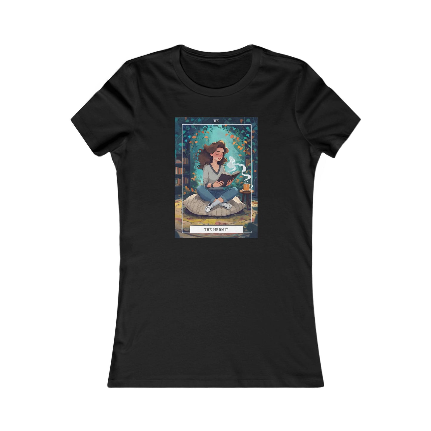 The Hermit. Tarot-Inspired Women's Cozy Reading Tee, Relaxation Shirt, Gift for Book Lovers, Literary T-Shirt, Inspirational Apparel, Cozy Reading Vibe