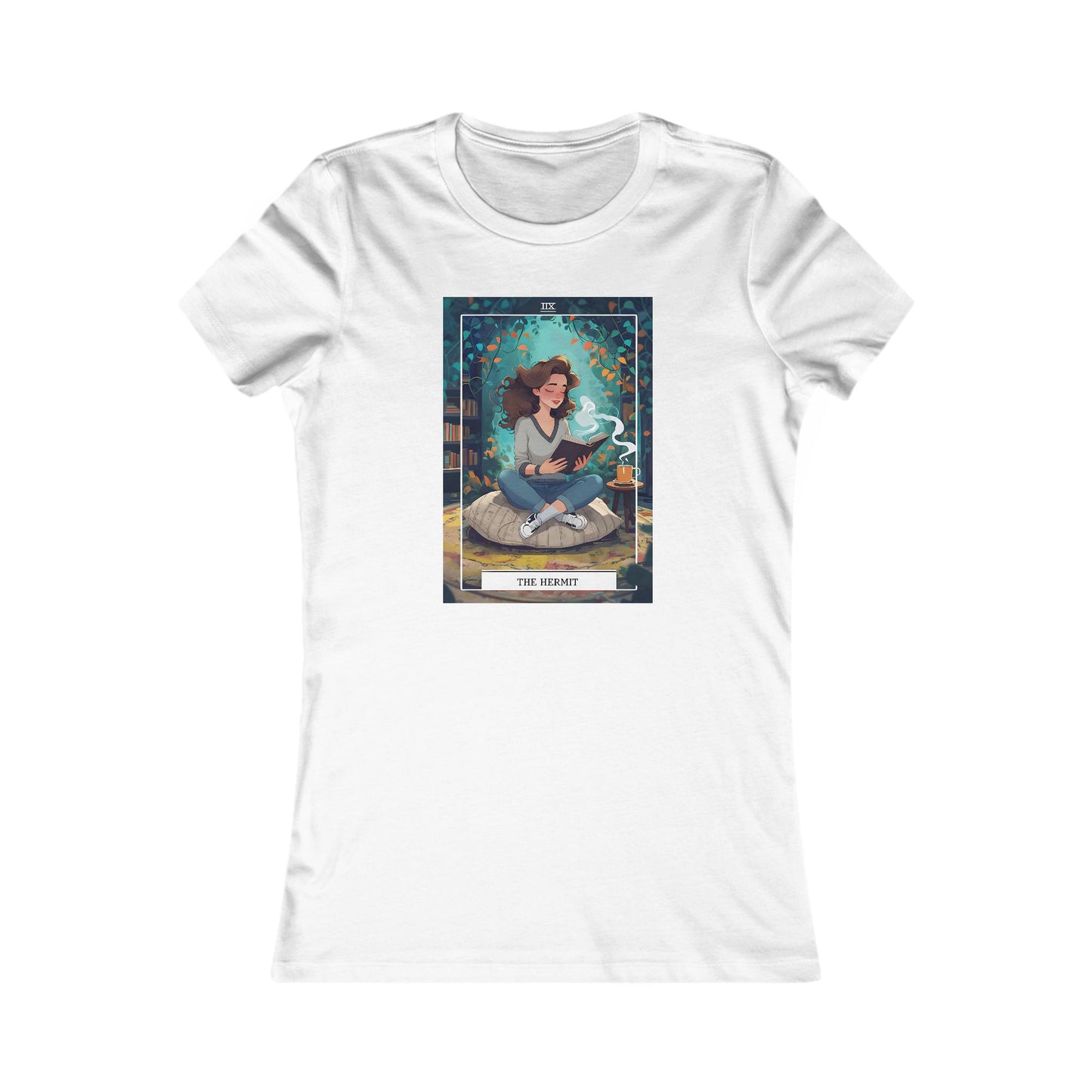 The Hermit. Tarot-Inspired Women's Cozy Reading Tee, Relaxation Shirt, Gift for Book Lovers, Literary T-Shirt, Inspirational Apparel, Cozy Reading Vibe