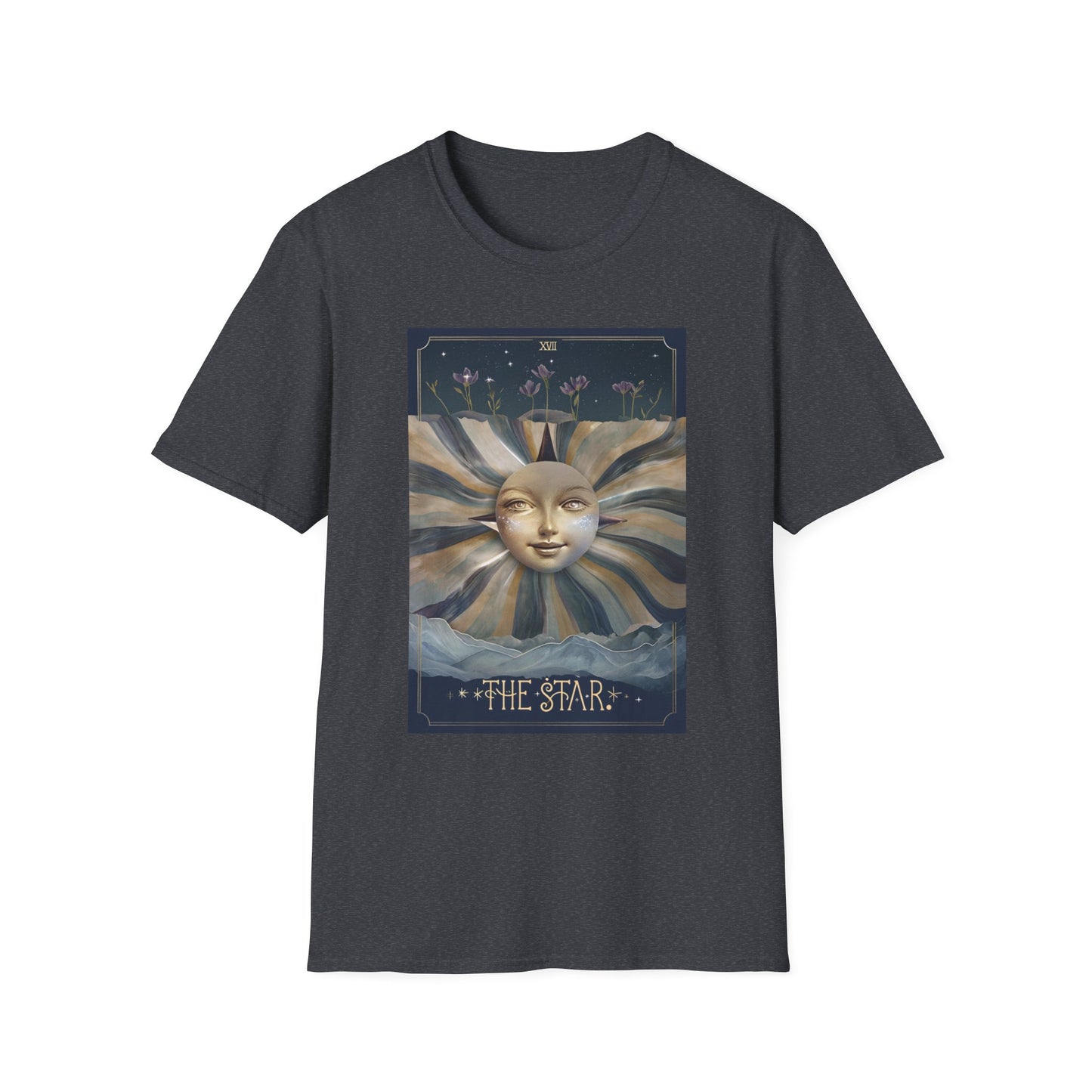 Boho Tarot Star Unisex Softstyle T-Shirt - Boho Vintage Art Tee