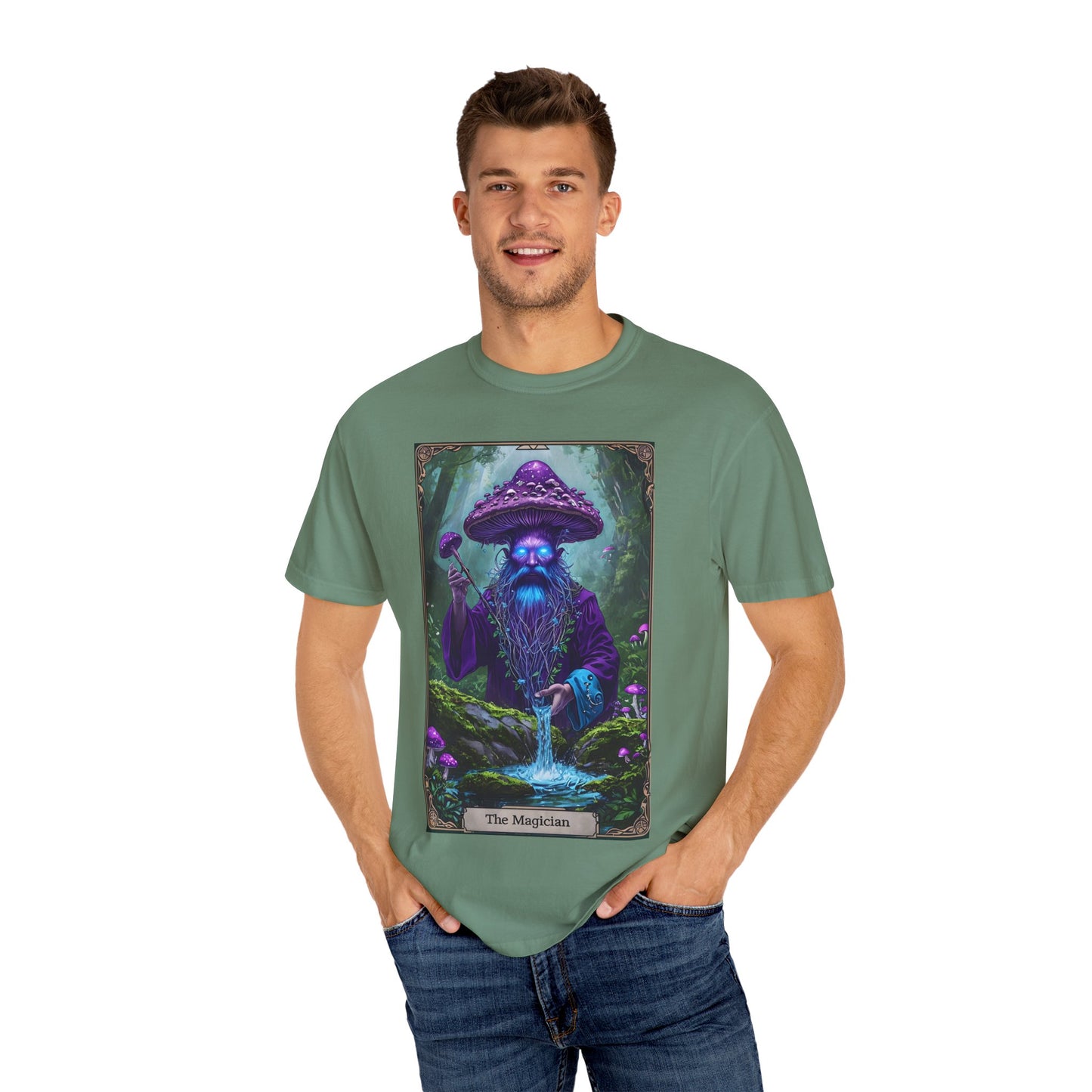 Mystical Sorcerer Tee, Magic Themed Shirt, Unisex Graphic T-Shirt, Gift for Wizards, Halloween Costume Top, Fantasy Apparel