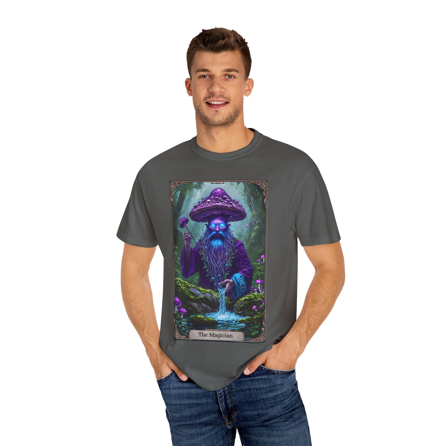 Mystical Sorcerer Tee, Magic Themed Shirt, Unisex Graphic T-Shirt, Gift for Wizards, Halloween Costume Top, Fantasy Apparel