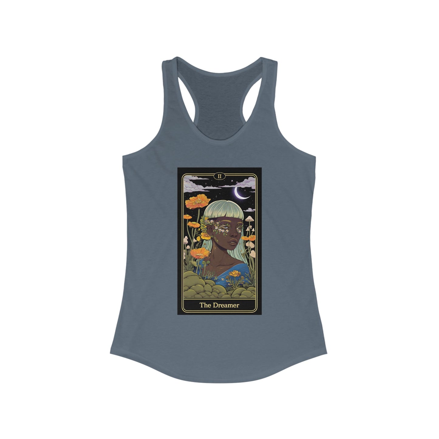 The Dreamer Tarot Women's Racerback Tank - The Dreamer, Zodiac Apparel, Summer Wear, Gift for Astrology Lovers, Festival Top