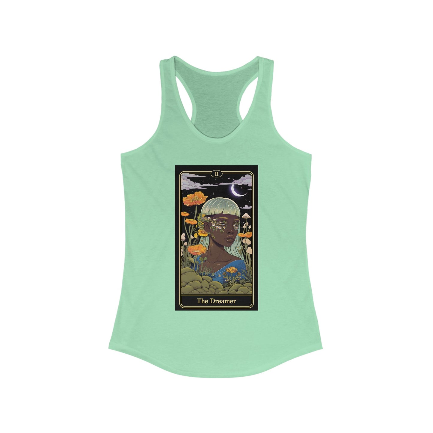 The Dreamer Tarot Women's Racerback Tank - The Dreamer, Zodiac Apparel, Summer Wear, Gift for Astrology Lovers, Festival Top