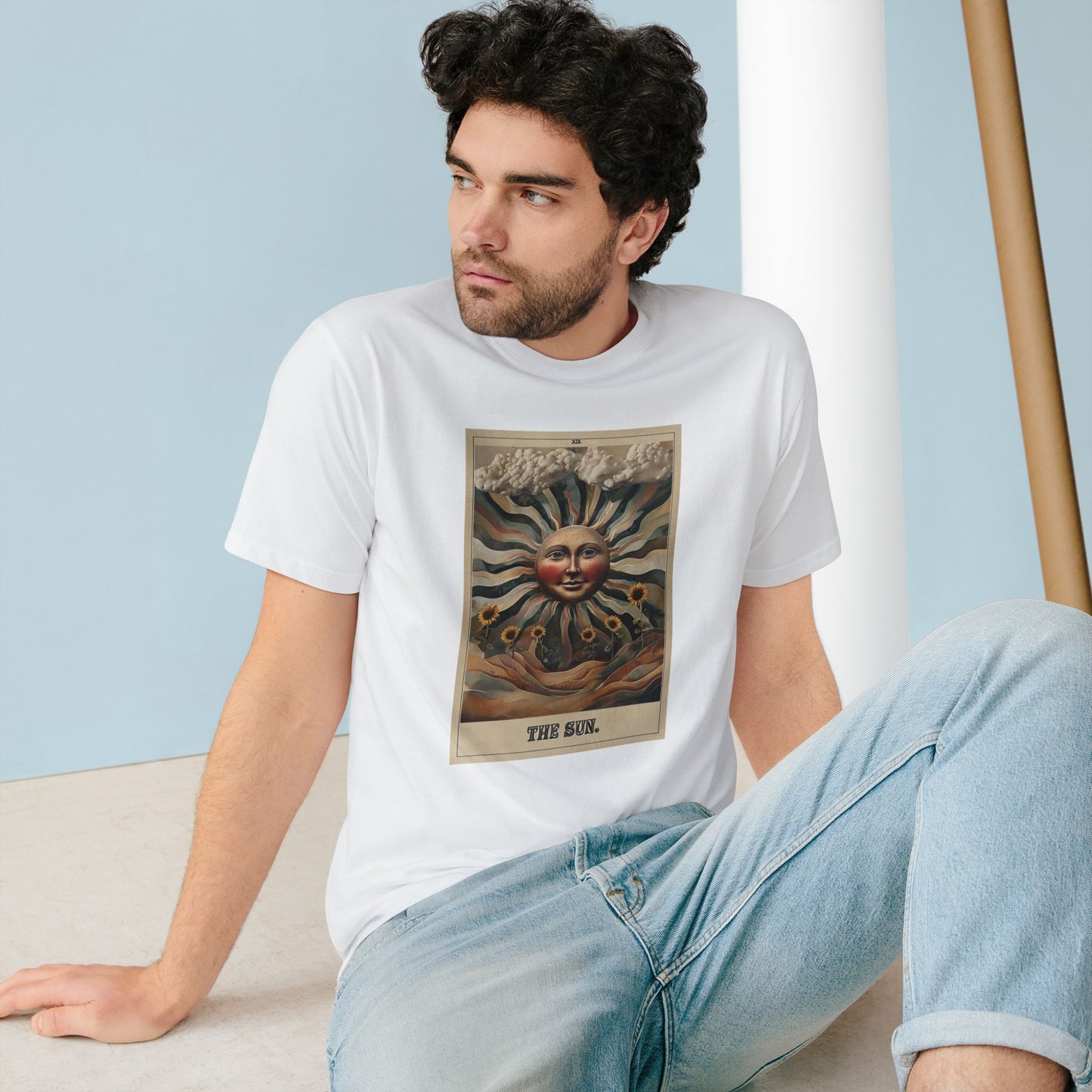 Sun Tarot-Infused Organic T-Shirt | Vintage Design for Nature Lovers