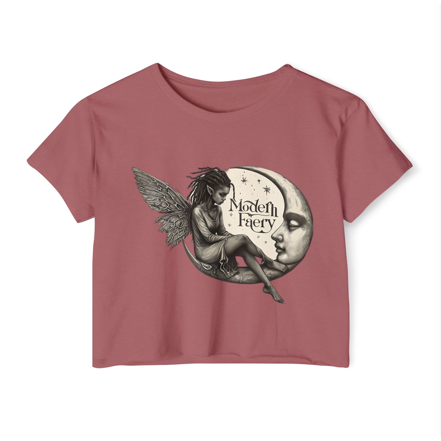 Women's Bohemian Festival Crop Top, Fairy Art Tee, Summer Vibes Shirt, Concert Style Top, Cool Casual Wear