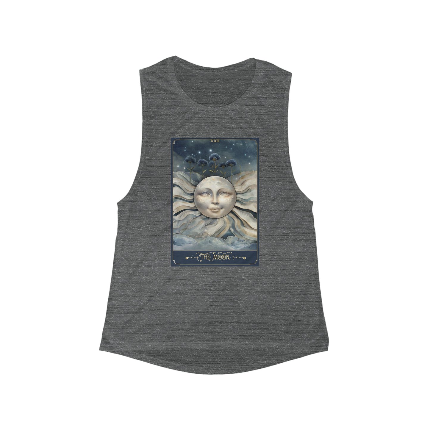 Mystical Moon Women's Flowy Tank Top - Celestial Design
