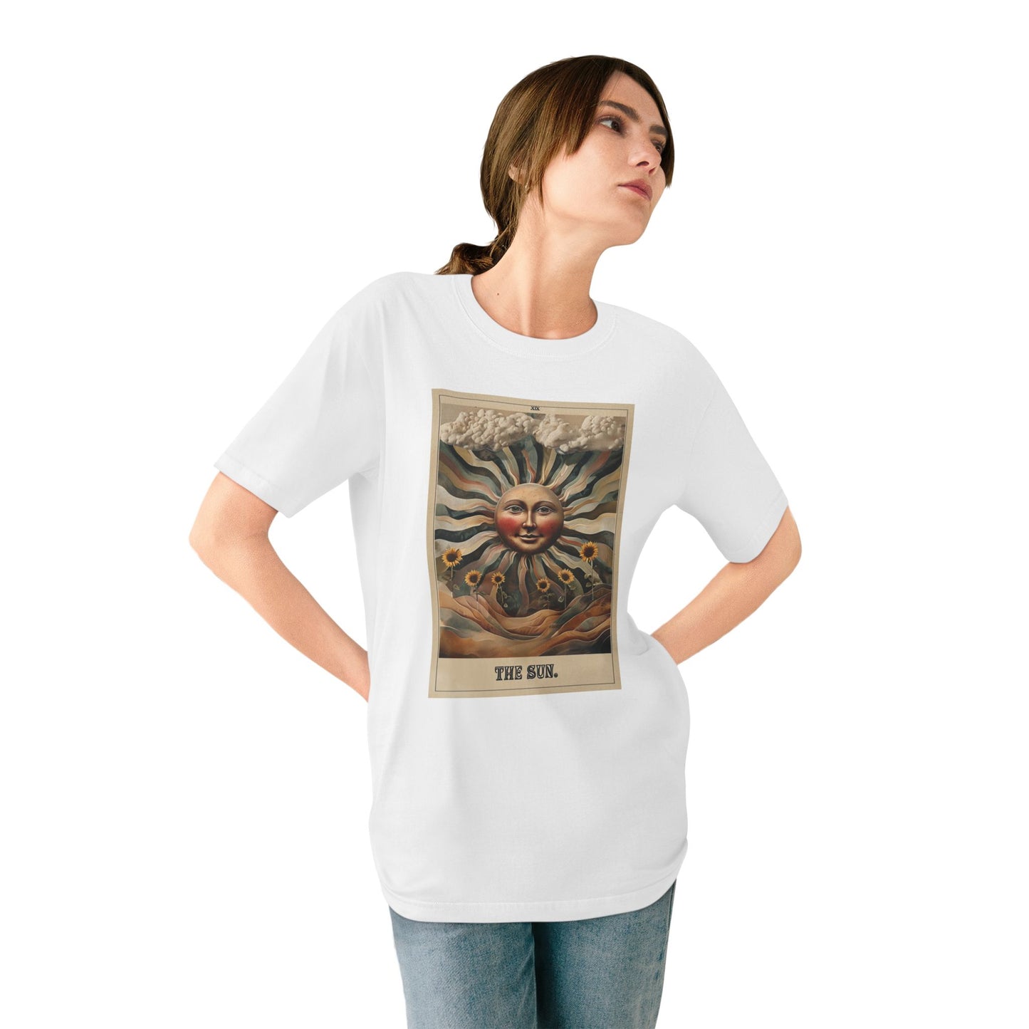 Sun Tarot-Infused Organic T-Shirt | Vintage Design for Nature Lovers