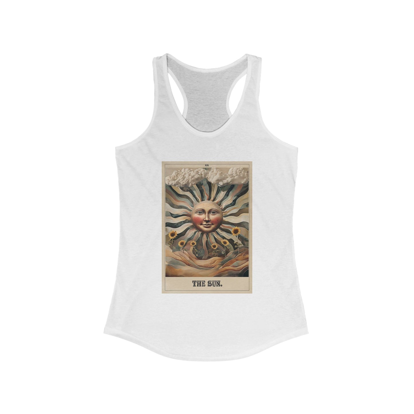 Vintage Sun Graphic Racerback Tank Top for Women