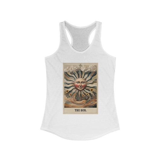 Vintage Sun Graphic Racerback Tank Top for Women