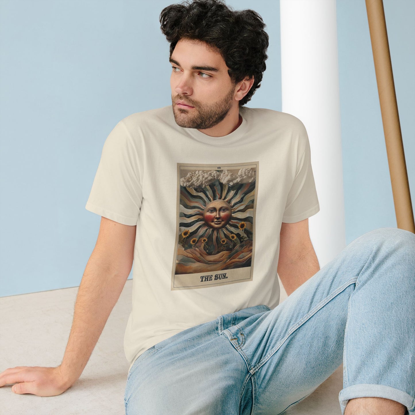 Sun Tarot-Infused Organic T-Shirt | Vintage Design for Nature Lovers