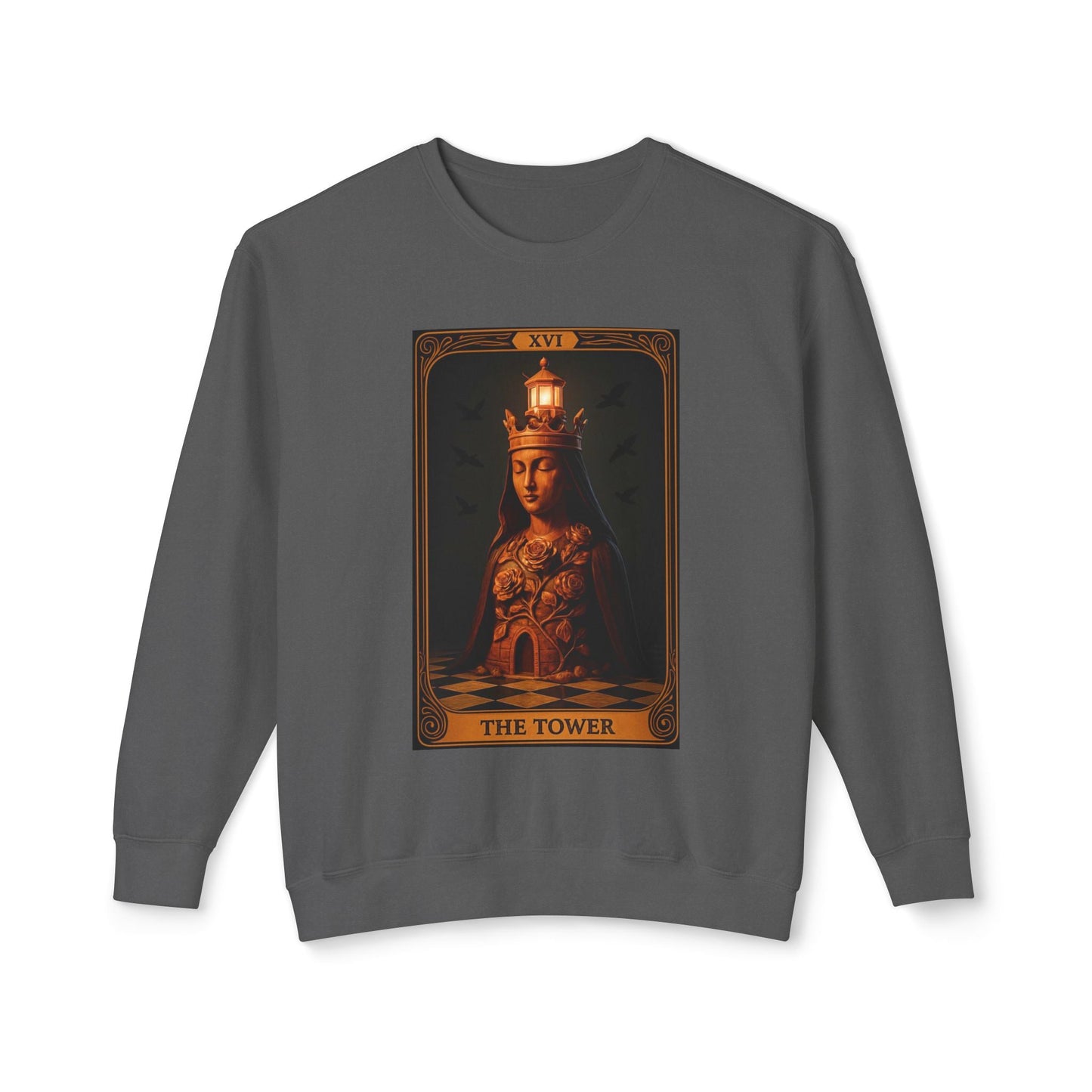 The Tower Tarot Crewneck Sweatshirt | Cozy Gift for Tarot Lovers, Astrology, Spirituality, Unique Graphic Sweatshirt, Everyday Wear
