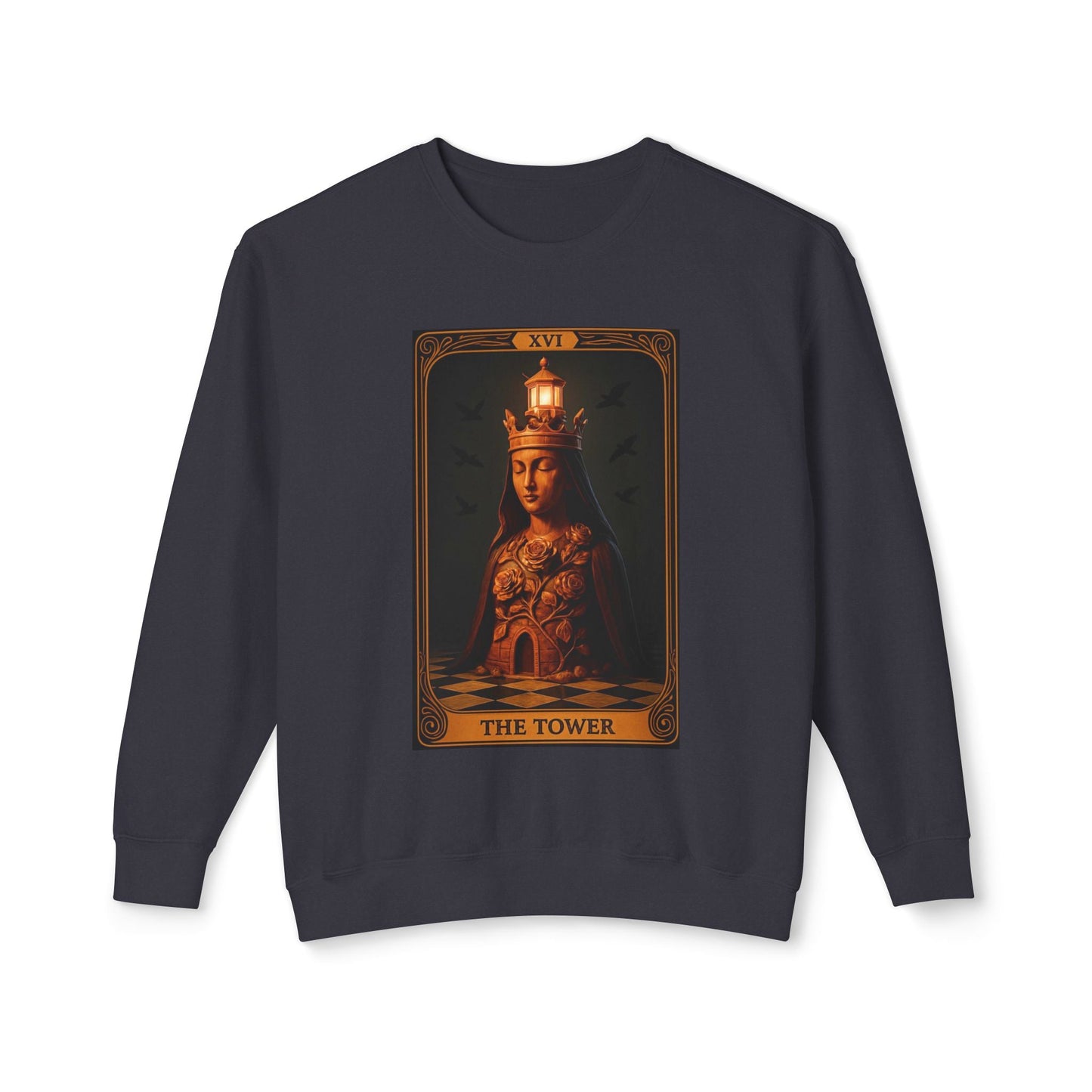 The Tower Tarot Crewneck Sweatshirt | Cozy Gift for Tarot Lovers, Astrology, Spirituality, Unique Graphic Sweatshirt, Everyday Wear