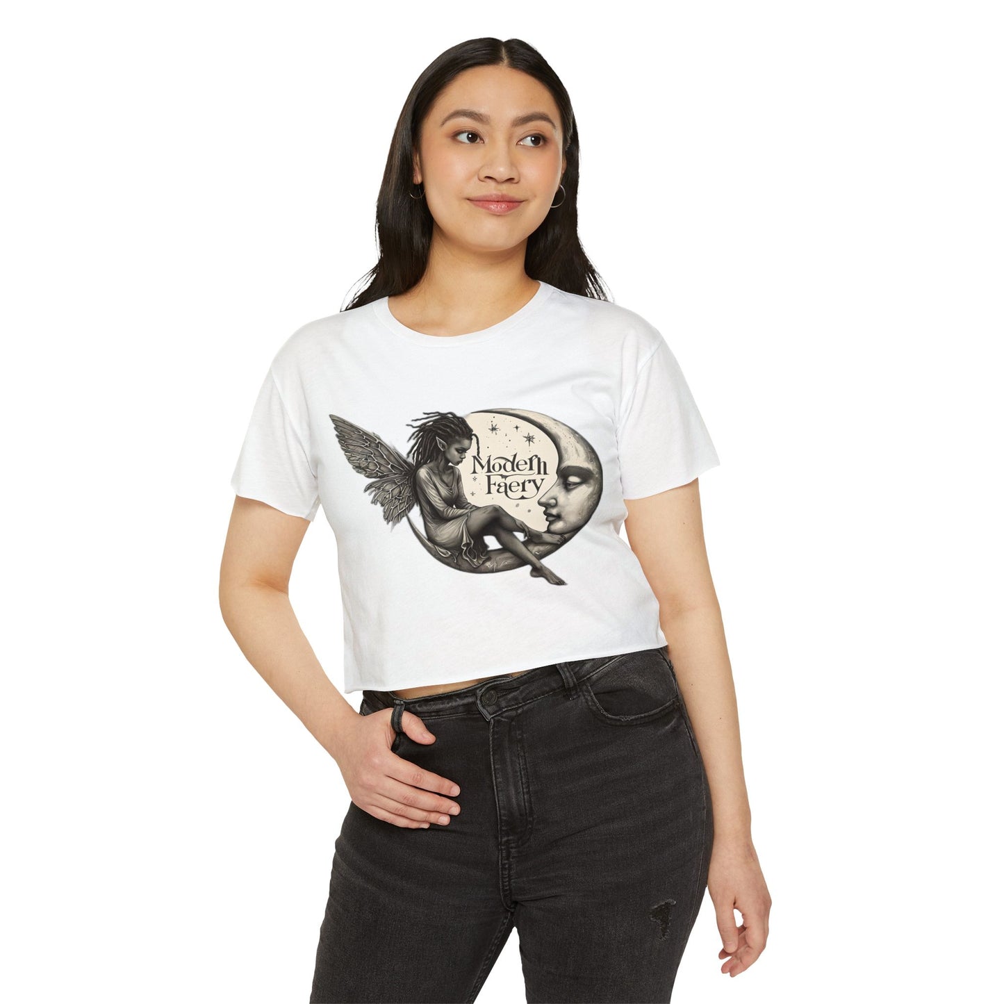 Women's Bohemian Festival Crop Top, Fairy Art Tee, Summer Vibes Shirt, Concert Style Top, Cool Casual Wear