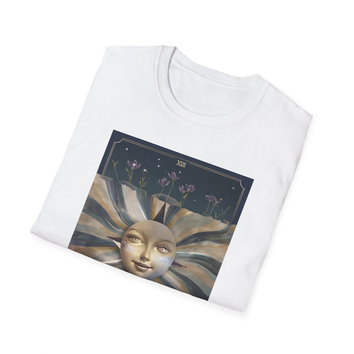 Boho Tarot Star Unisex Softstyle T-Shirt - Boho Vintage Art Tee