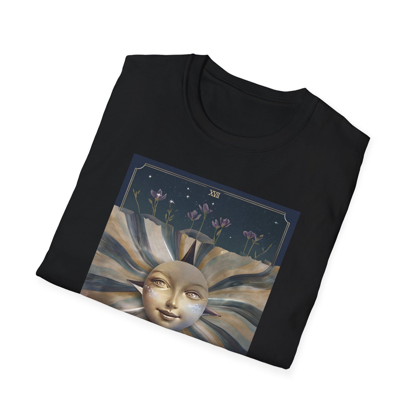 Boho Tarot Star Unisex Softstyle T-Shirt - Boho Vintage Art Tee