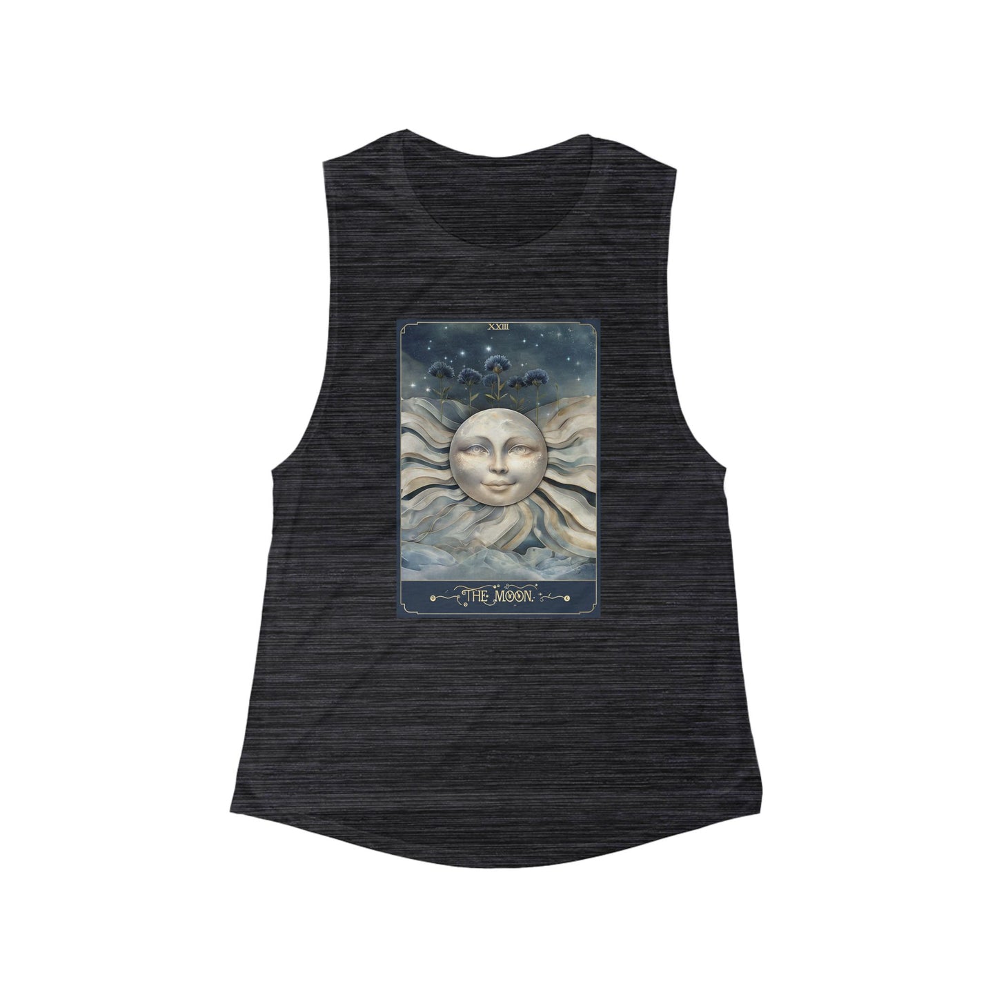 Mystical Moon Women's Flowy Tank Top - Celestial Design