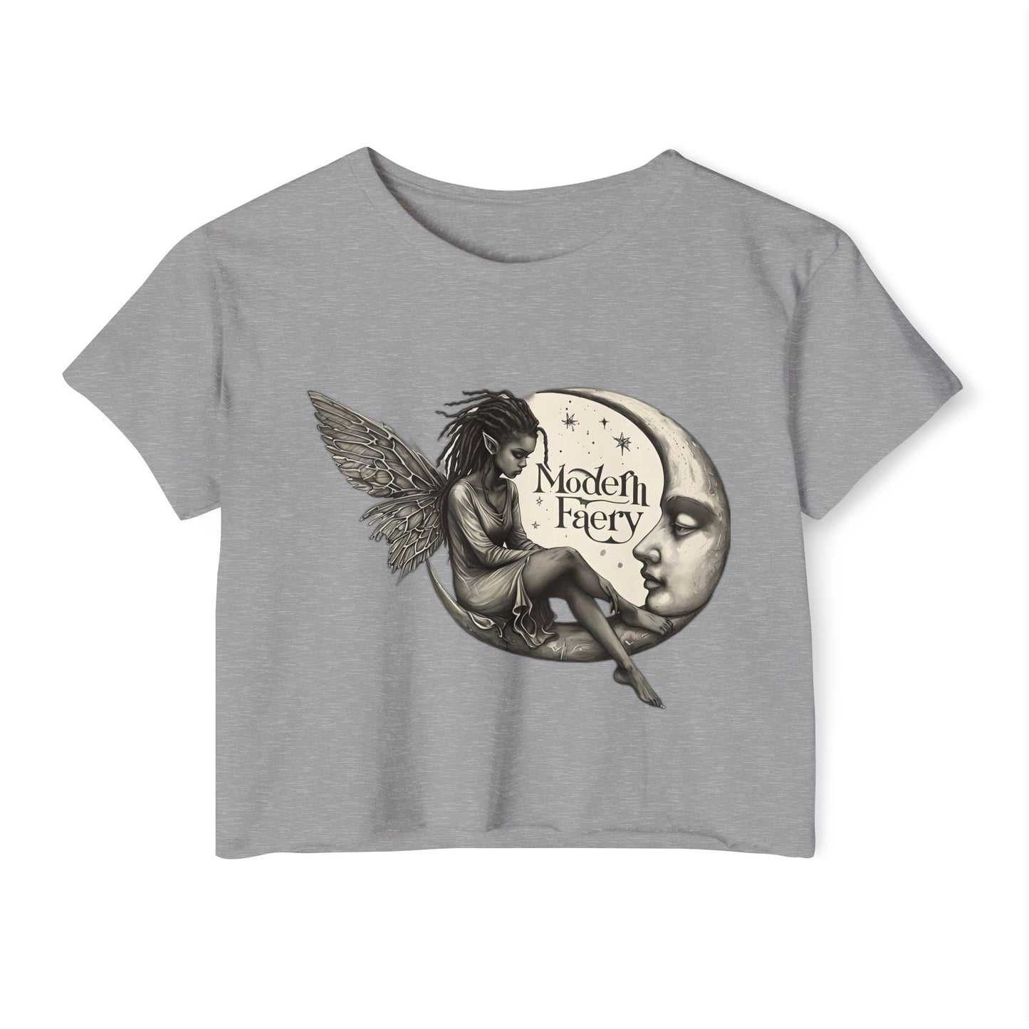 Women's Bohemian Festival Crop Top, Fairy Art Tee, Summer Vibes Shirt, Concert Style Top, Cool Casual Wear