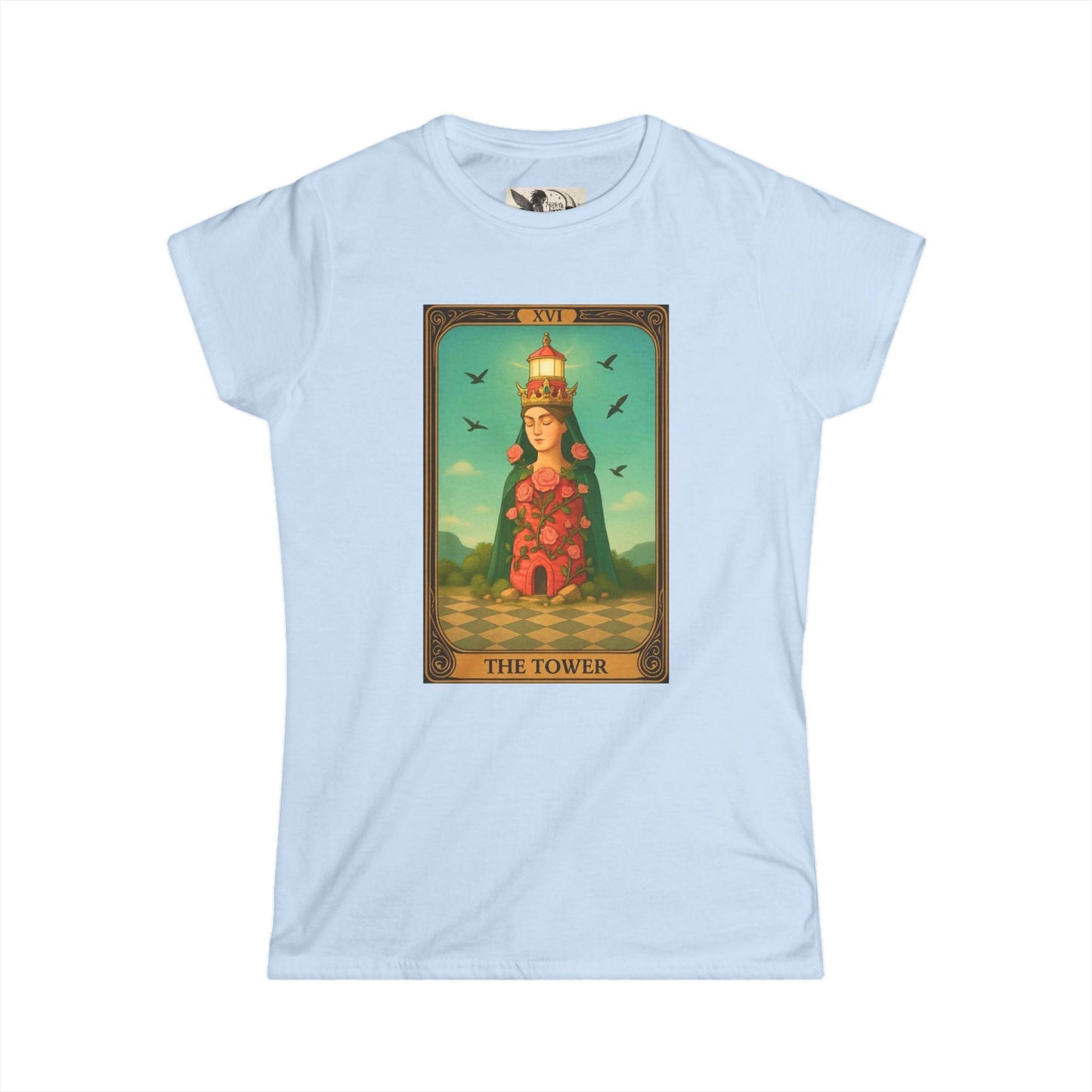 Graphic Tees Women Tower Tarot-Themed Women's Softstyle Tee, Spiritual Gift for Tarot Lovers, Casual Wear, Unique Graphic Tee, Astrology Apparel, Gift for Her