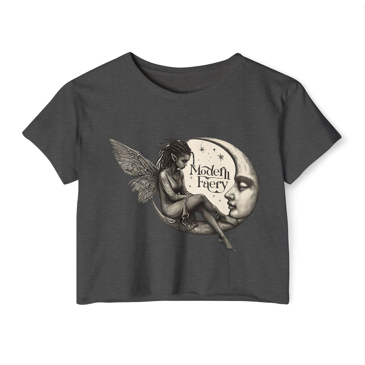 Women's Bohemian Festival Crop Top, Fairy Art Tee, Summer Vibes Shirt, Concert Style Top, Cool Casual Wear
