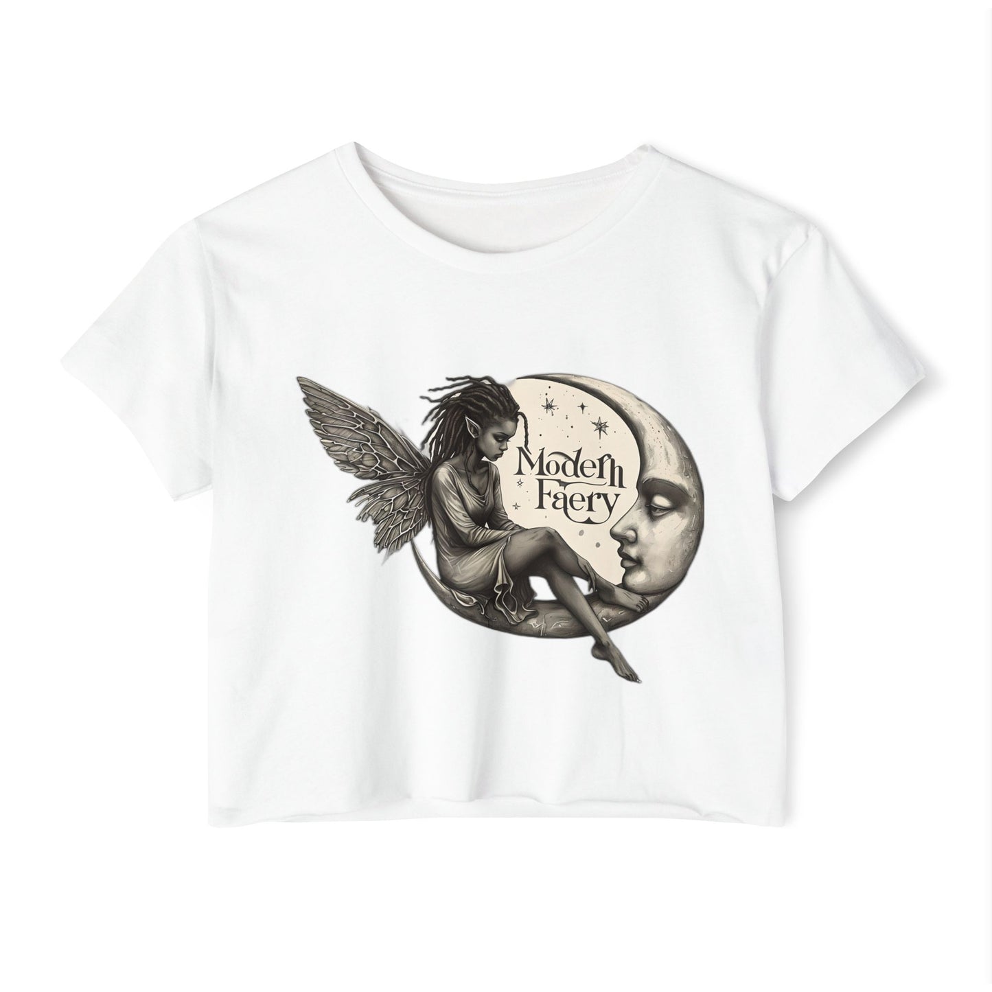 Women's Bohemian Festival Crop Top, Fairy Art Tee, Summer Vibes Shirt, Concert Style Top, Cool Casual Wear
