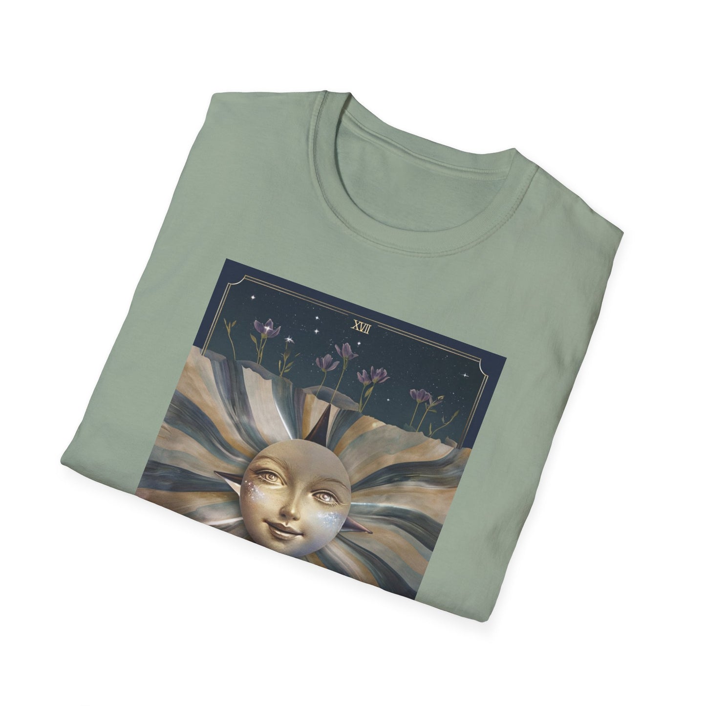 Boho Tarot Star Unisex Softstyle T-Shirt - Boho Vintage Art Tee