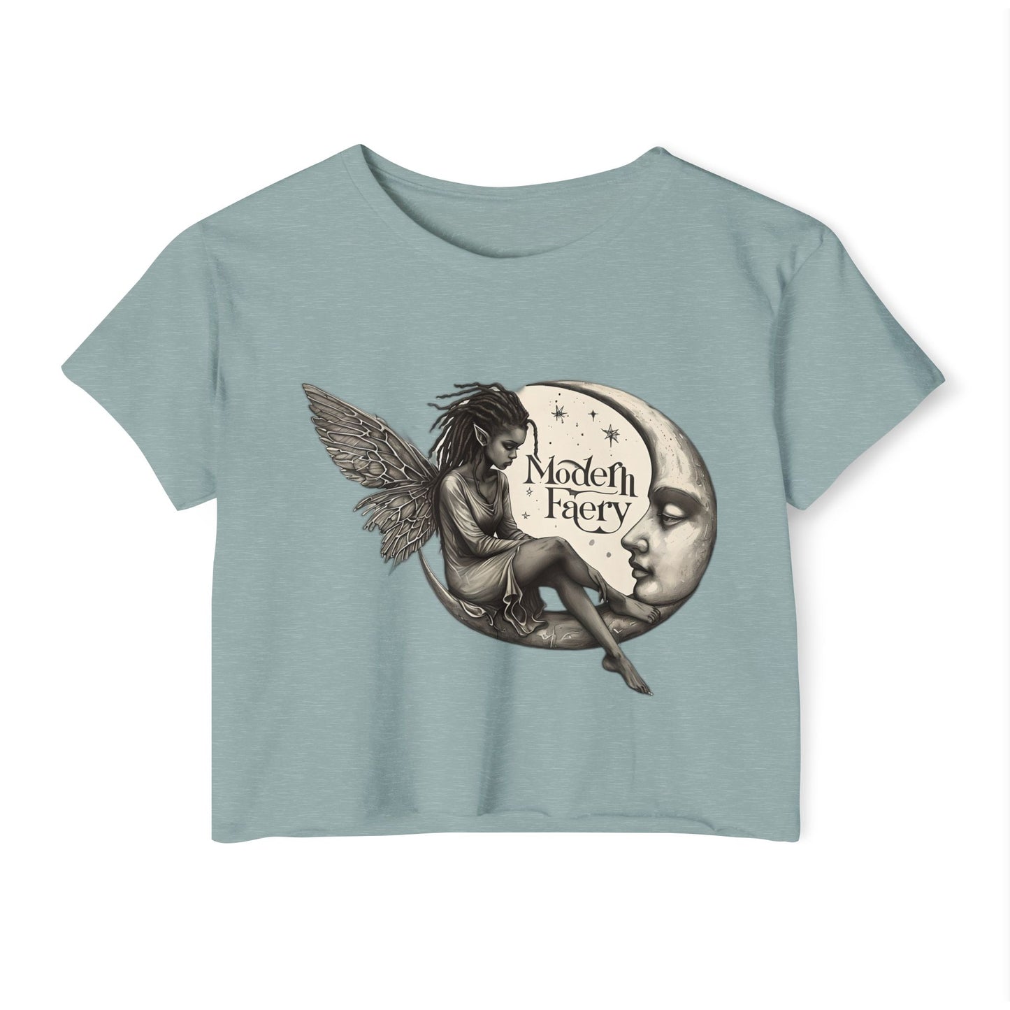 Women's Bohemian Festival Crop Top, Fairy Art Tee, Summer Vibes Shirt, Concert Style Top, Cool Casual Wear