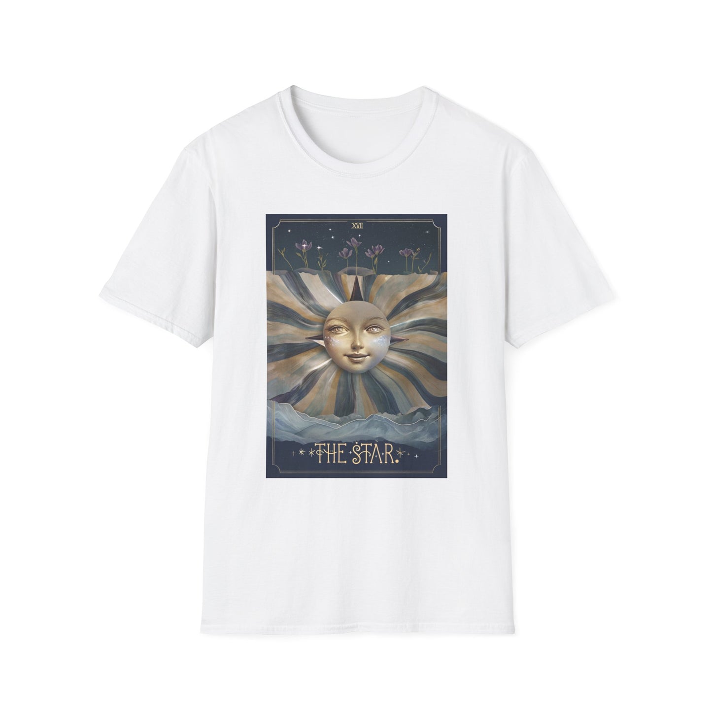 Boho Tarot Star Unisex Softstyle T-Shirt - Boho Vintage Art Tee