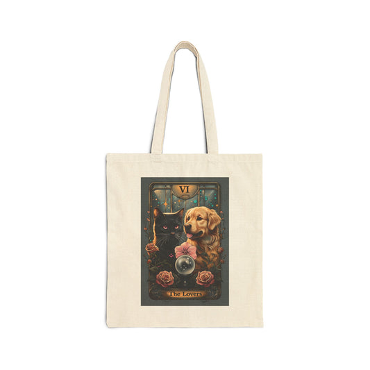 Pet Lovers' Canvas Tote Bag, Funny Tote for Dog & Cat Owners, Animal Lovers Gift, Reusable Eco Bag, Vintage Style Shopping Bag