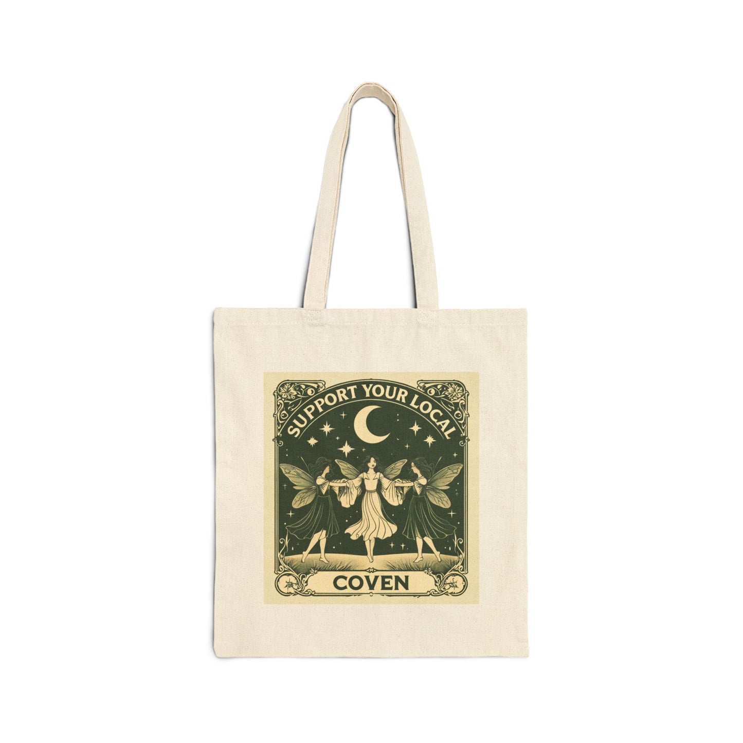 Eco-Friendly Cotton Canvas Tote Bag | Support Your Local Coven Design