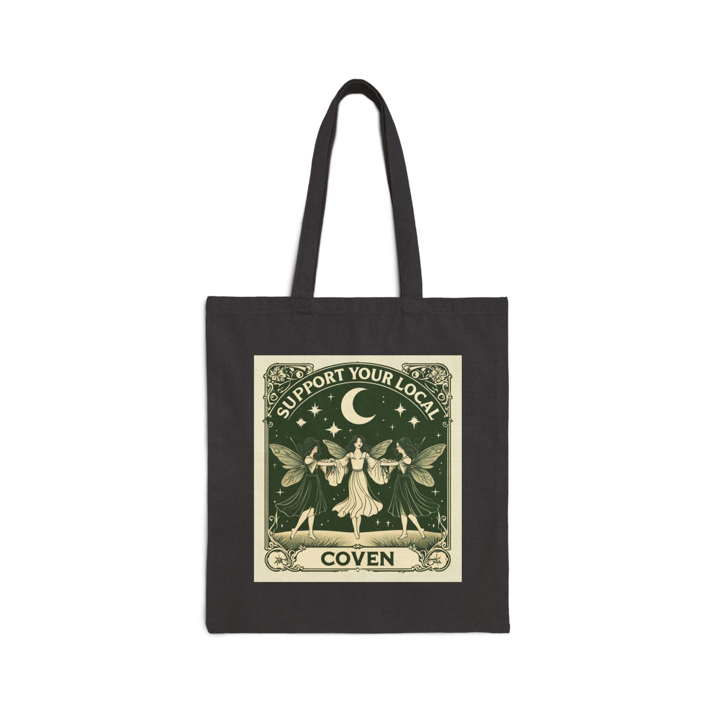 Eco-Friendly Cotton Canvas Tote Bag | Support Your Local Coven Design