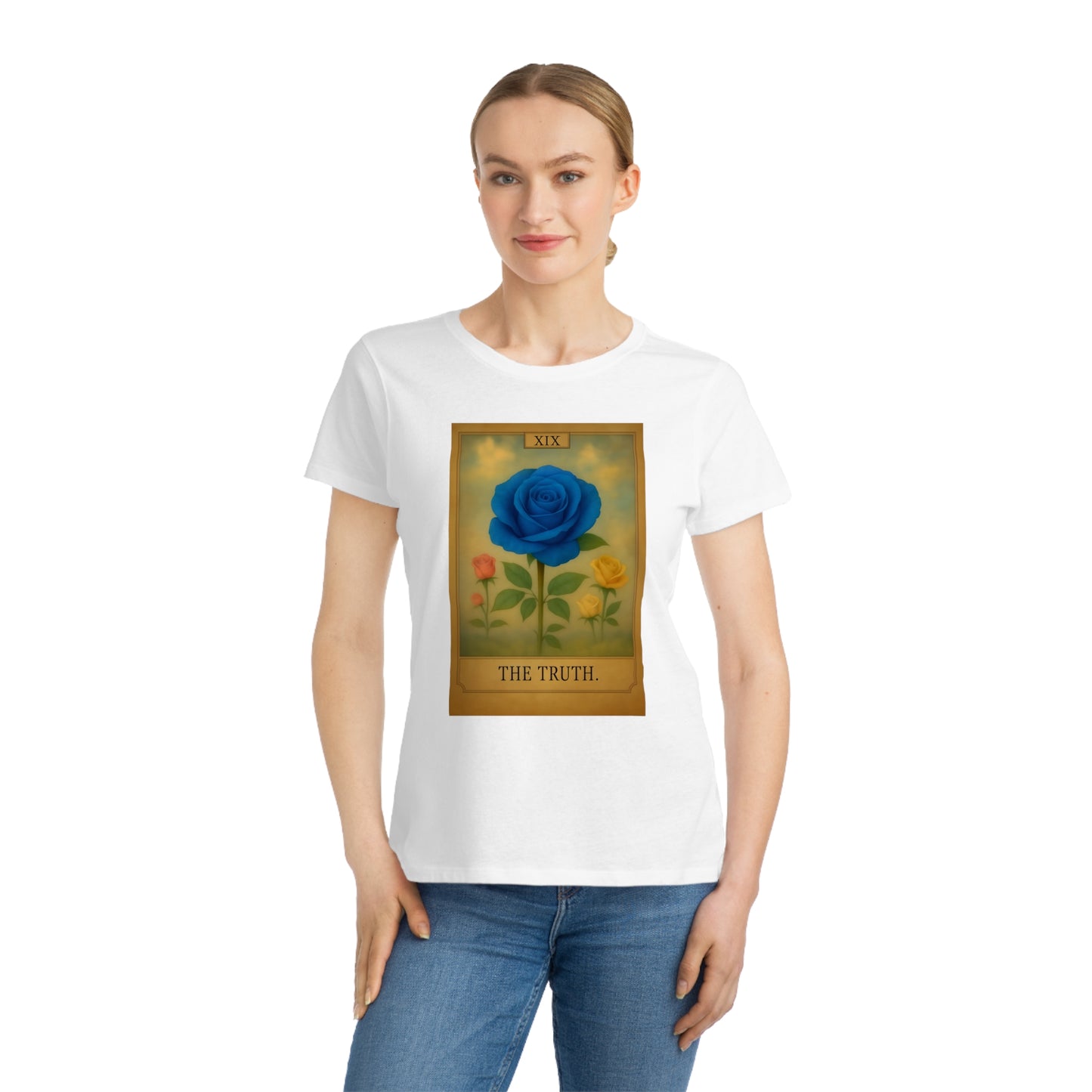 Vintage Blue Rose Truth T-Shirt - Bohemian Style, Gift for Her, Casual Wear, Spring Fashion, Nature Lover's Tee