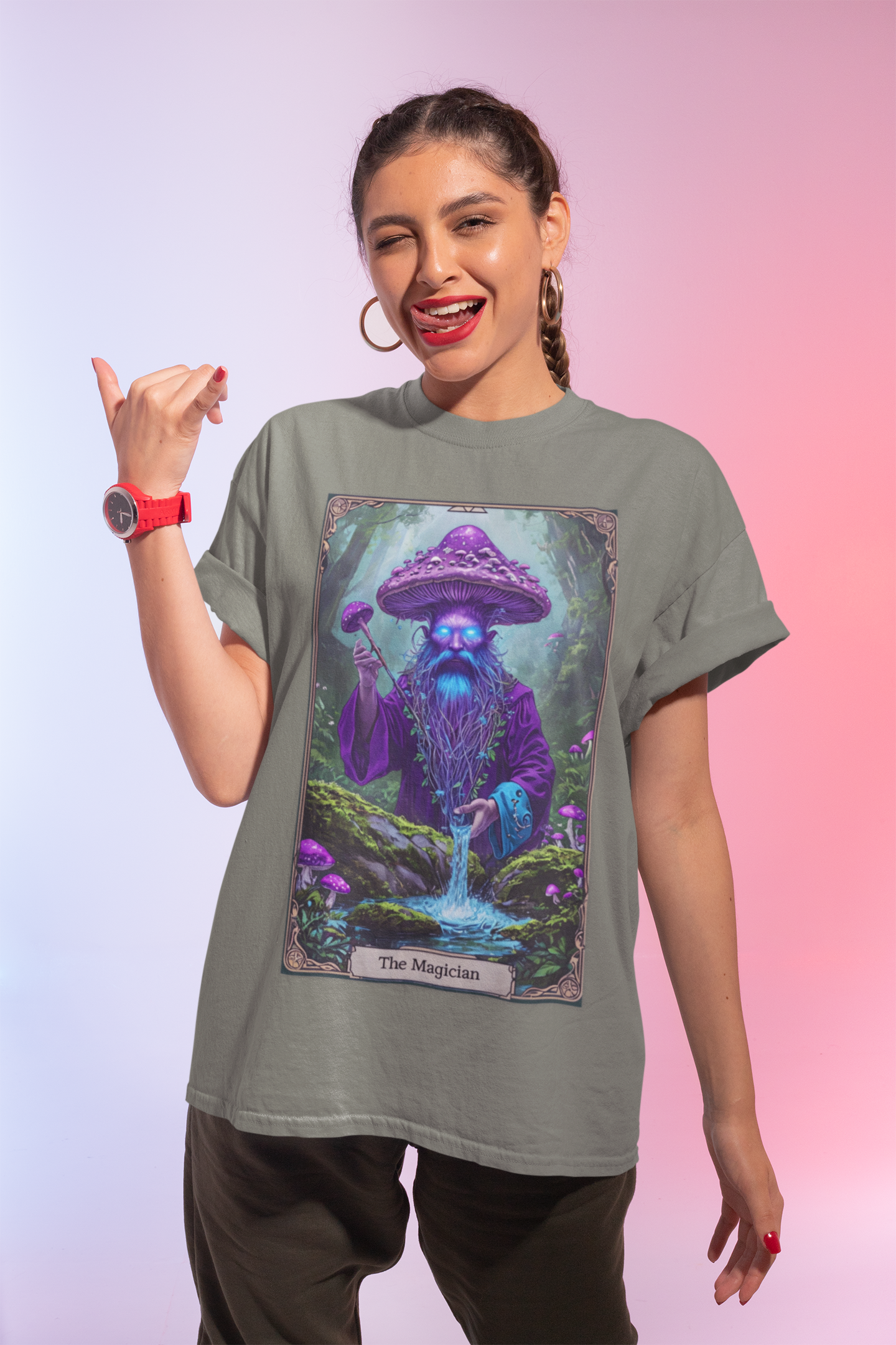 Mystical Sorcerer Tee, Magic Themed Shirt, Unisex Graphic T-Shirt, Gift for Wizards, Halloween Costume Top, Fantasy Apparel
