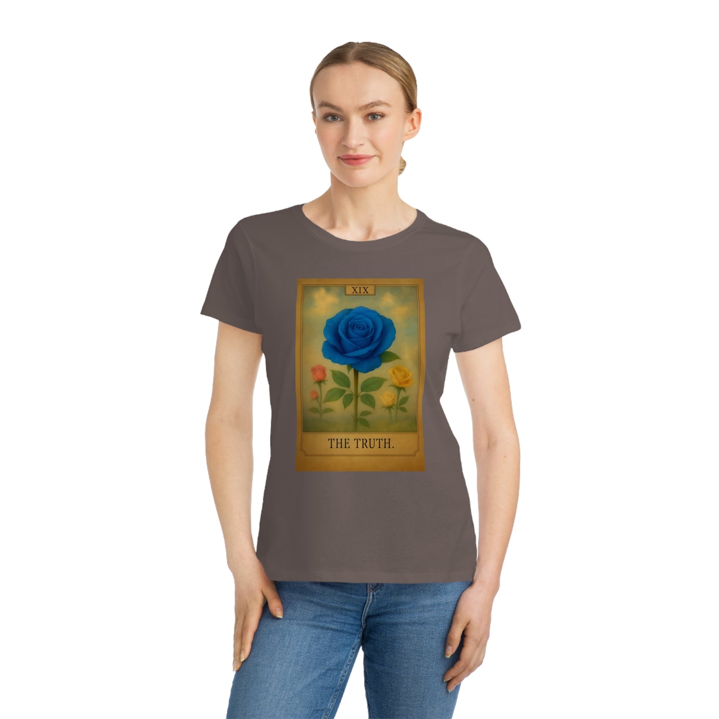 Vintage Blue Rose Truth T-Shirt - Bohemian Style, Gift for Her, Casual Wear, Spring Fashion, Nature Lover's Tee