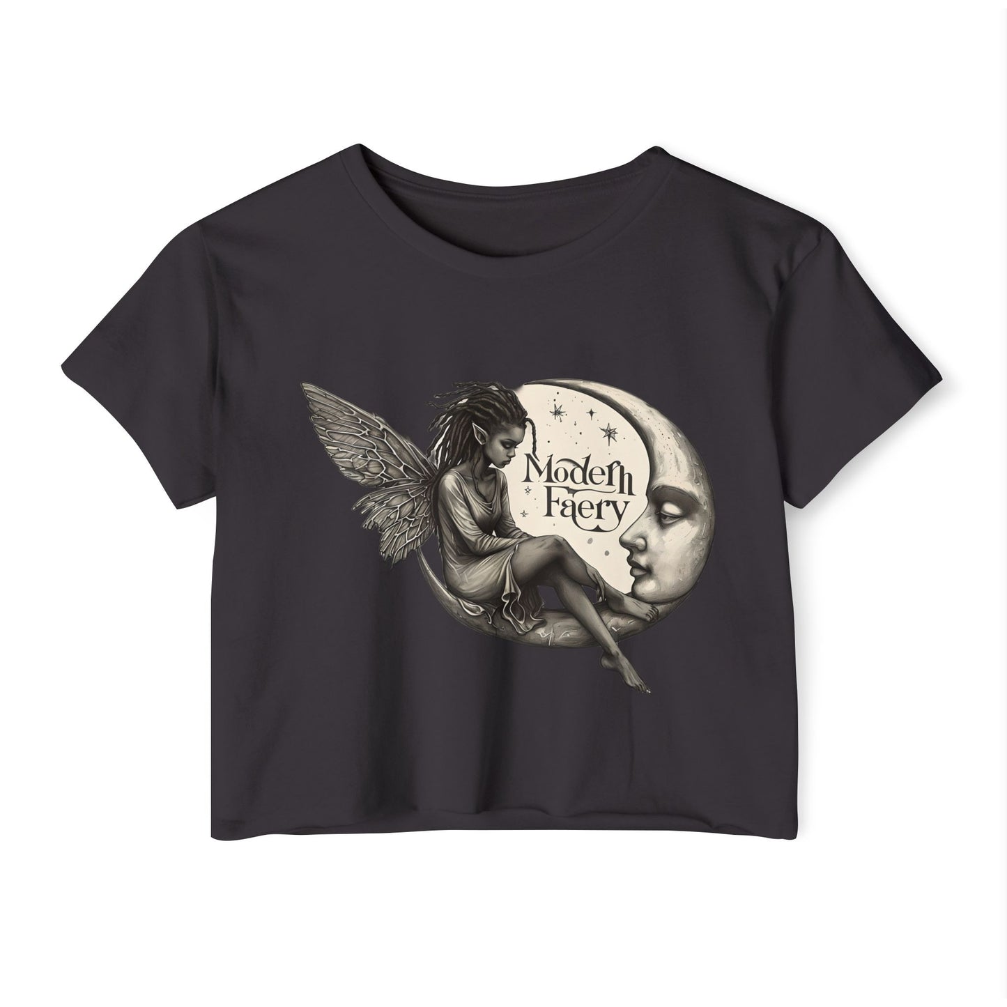 Women's Bohemian Festival Crop Top, Fairy Art Tee, Summer Vibes Shirt, Concert Style Top, Cool Casual Wear