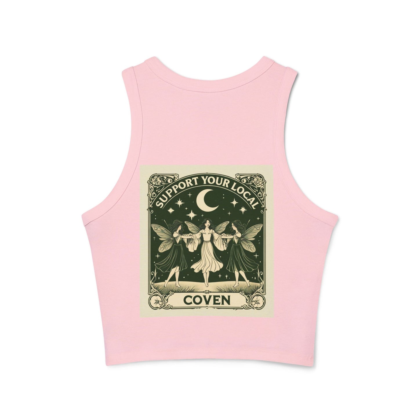 Support Your Local Coven Women's Crop Tank Top, Casual Spellbound Tee, Boho Witch Shirt, Festival Wear, Witchy Fashion